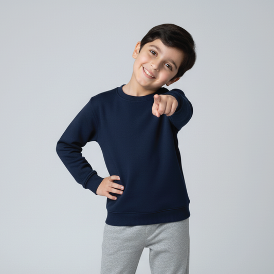 Boy's Navy Blue Fleece Sweatshirt