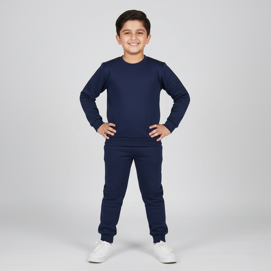 Boy's Navy Blue Fleece Tracksuit
