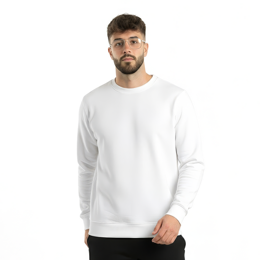 Men’s White Fleece Sweatshirt