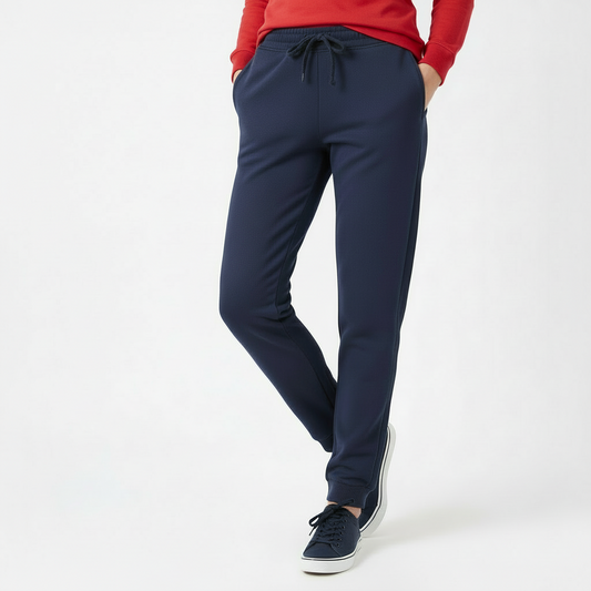 Girls Navy Blue Fleece Sweatpants