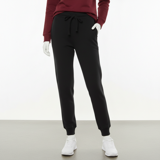 Women Black Fleece Sweatpants