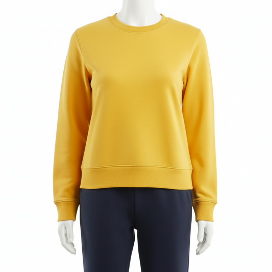 Women Yellow Fleece Sweatshirt