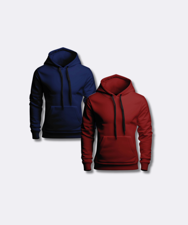 Bundle Deal: Hoodies Pack of 2 – Navy Blue & Maroon