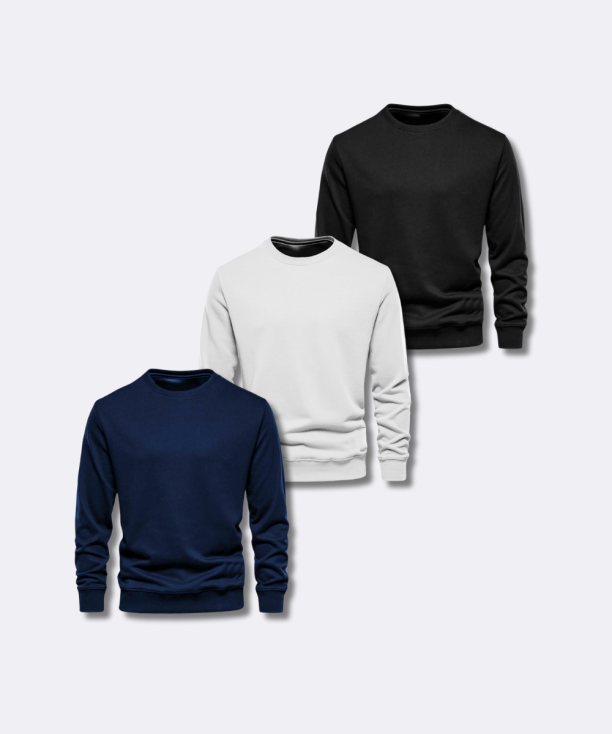 Bundle Deal: Sweatshirts Pack of 3 – Black, White & Navy Blue