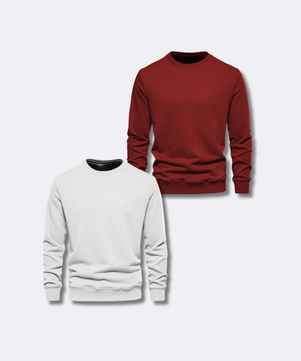 Bundle Deal: Sweatshirts Pack of 2 – Maroon & White