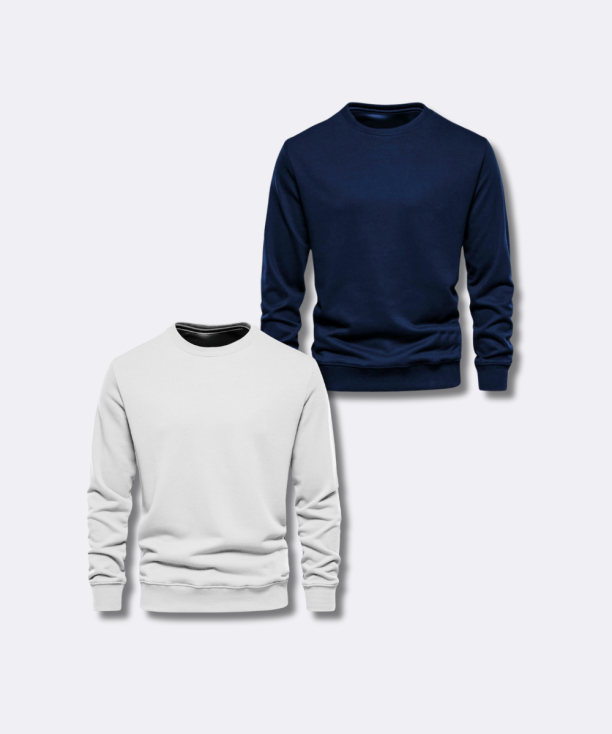 Bundle Deal: Sweatshirts Pack of 2 – Navy Blue & White