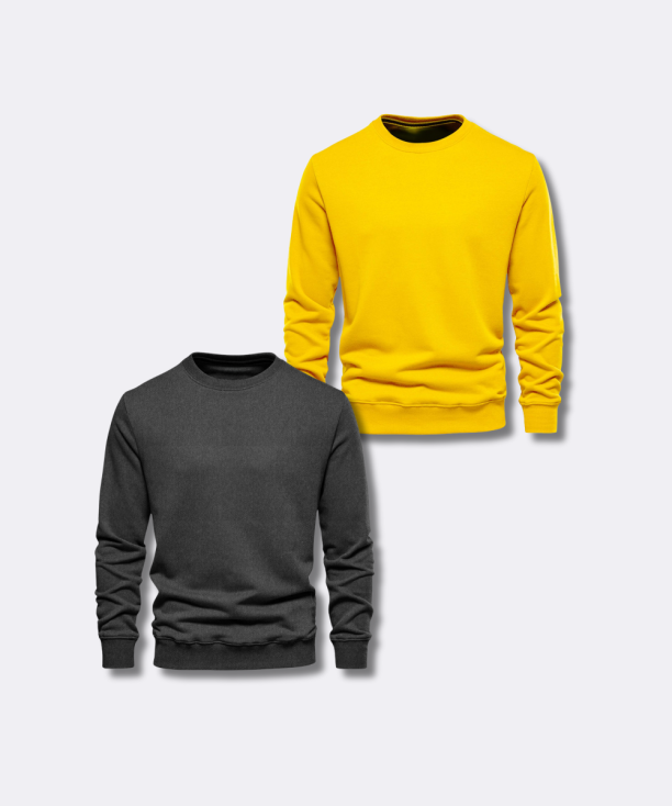 Bundle Deal: Sweatshirts Pack of 2 – Charcoal & Yellow