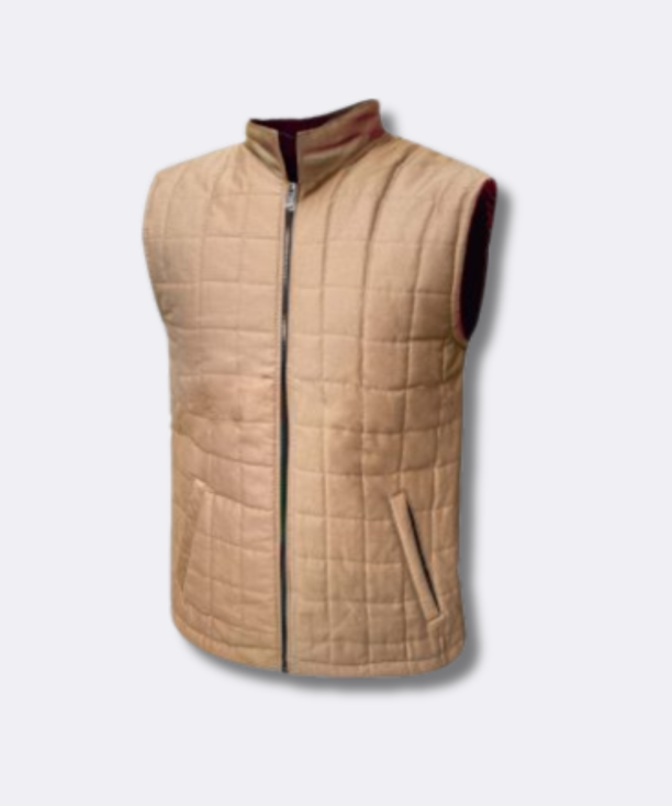 Men’s Sleeveless Puffer Jacket with Stand-Up Collar