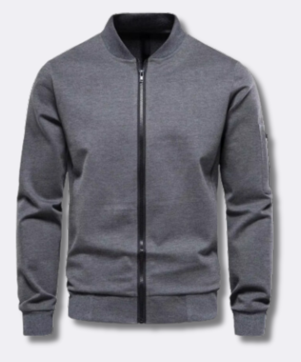 Men’s Stand Collar Casual Zipper Jacket